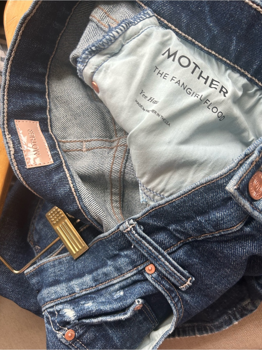 MOTHER Women's Jeans in Dark Blue Wash THE FANGIRL FLOOD - Picture 10 of 11
